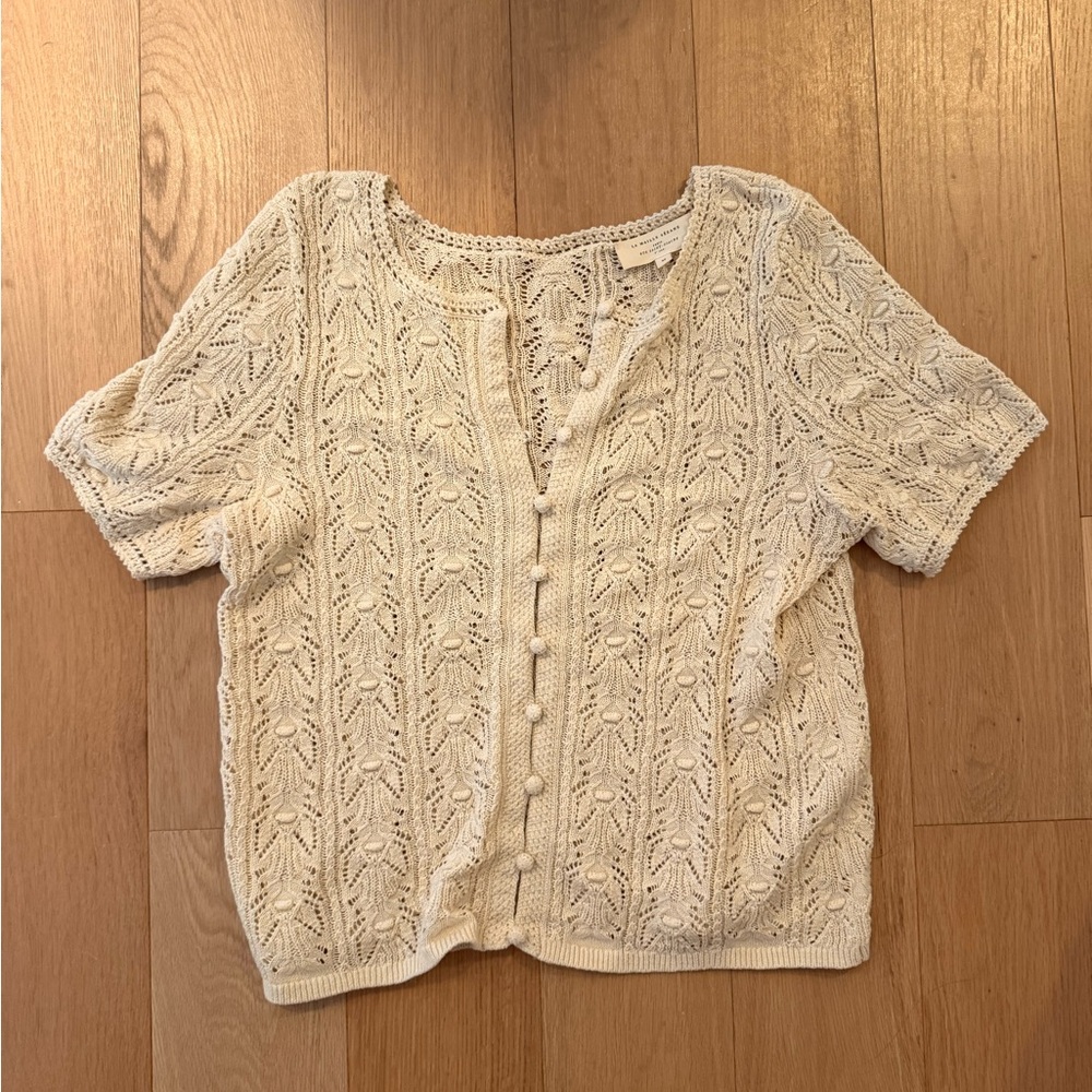 Sezane crochet top, M